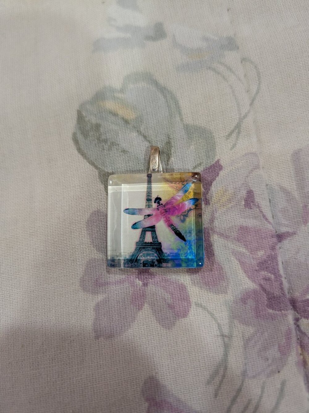 Handmade Decoupage Dragonfly Pendant